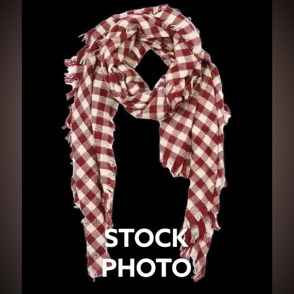 Do Everything In Love Burgundy and Beige Accent Scarf - Picture 3 of 3